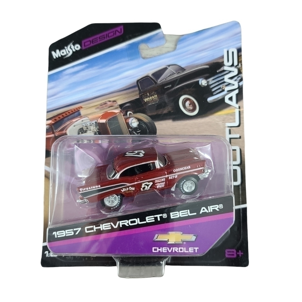 1957 Chevrolet Bel Air (Maisto) Outlaws Edition 1/64 Scale Diecast Car VHTF NEW